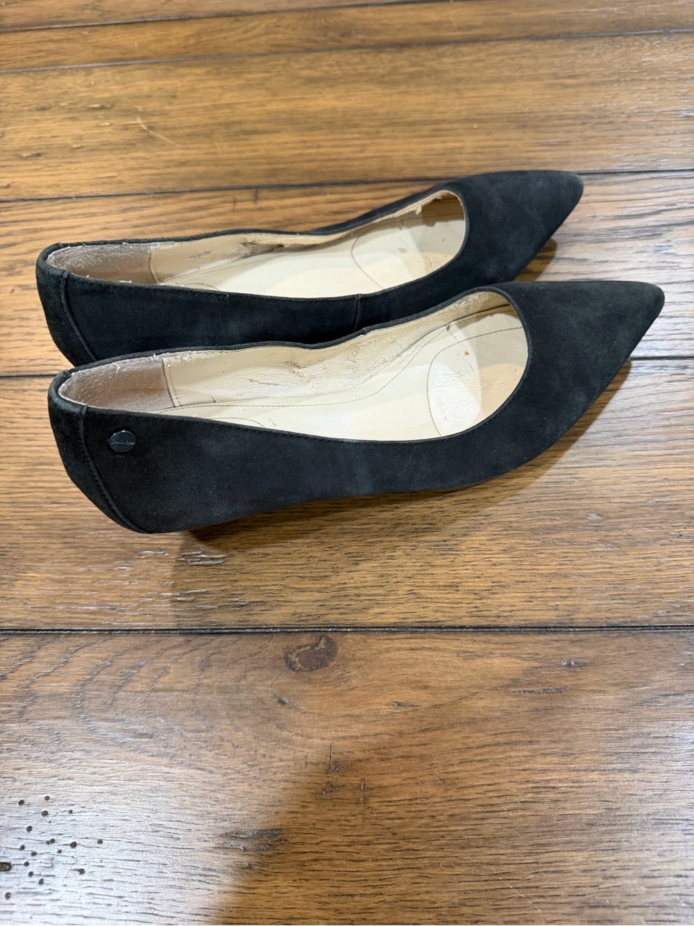 Calvin Klein Black Suede Pointed-Toe Pumps - Picture 3 of 14